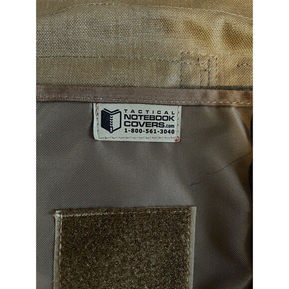 Tactical Notebook Cover with Zip Closure Large Sz  13" x 14" Army Green Pockets - Picture 5 of 7